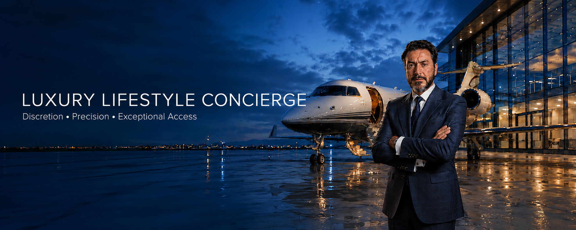 Haytham El Chaer in a private aviation setting